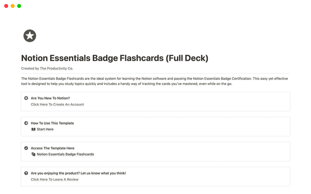 Notion Essentials Badge Flashcards (Full Deck)